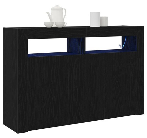 Oldalszekrény Fekete tölgy Rétegelt lemez 116 x 30 x 75 cm