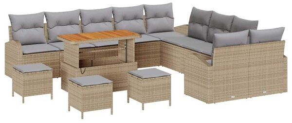 VidaXL Kerti Kanapé Szett párnával 14 pcs Beige és Világosszürke