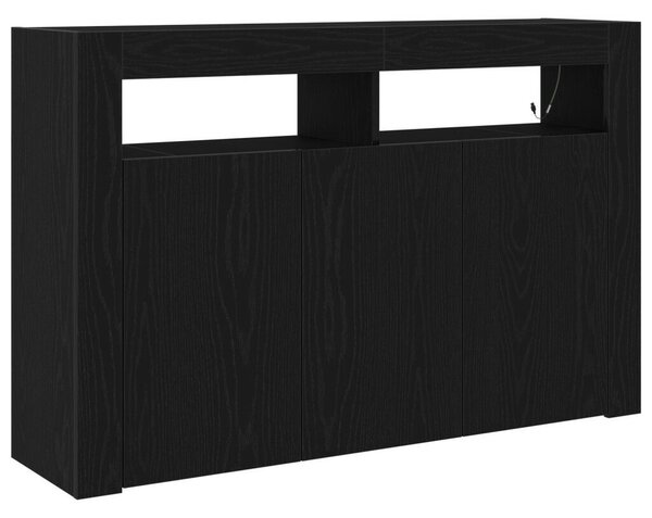 Oldalszekrény Fekete tölgy Rétegelt lemez 116 x 30 x 75 cm