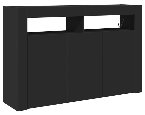 Oldalszekrény Fekete Műanyagfa 116 x 30 x 75 cm Oldalszekrény