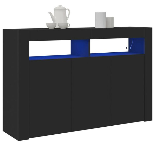 Oldalszekrény Fekete Műanyagfa 116 x 30 x 75 cm Oldalszekrény