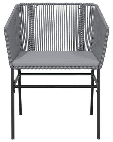 VidaXL 5 részes szürke polyrattan üveg kerti étkezőgarnitúra párnával