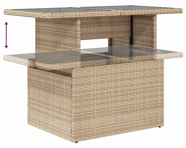 VidaXL Kerti Kanapé Szett párnával 7 pcs Bézs Poli rattan