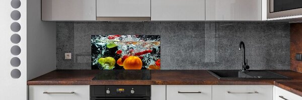 Konyhai hátfalpanel Gyümölcsök víz alatt