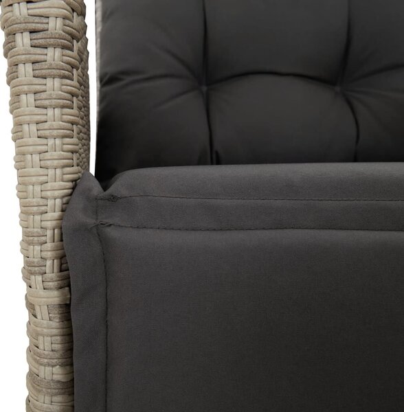 VidaXL 5részes világosszürke polyrattan kerti étkezőgarnitúra párnával