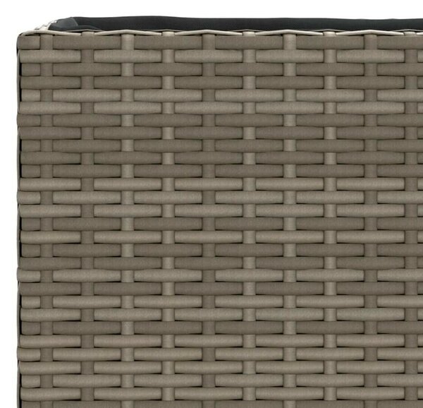 VidaXL 2 db szürke polyrattan kerti ültetőláda 2 cseréppel 90x20x40 cm