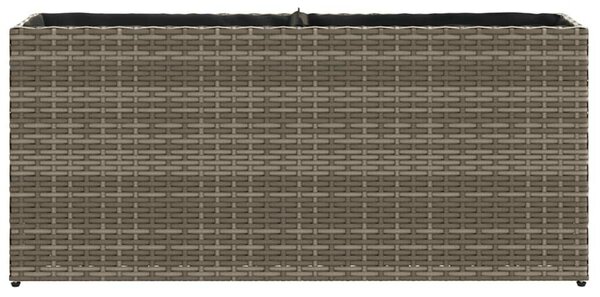 VidaXL 2 db szürke polyrattan kerti ültetőláda 2 cseréppel 90x20x40 cm