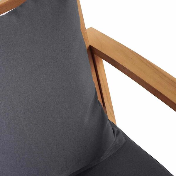 VidaXL Szék 2 pcs Barna és sötétszürke 65 x 60 x 76,5 cm Tömör Teakfa