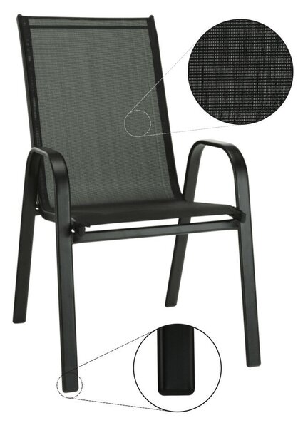 Rakásolható szék, sötétszürke/fekete, ALDERA