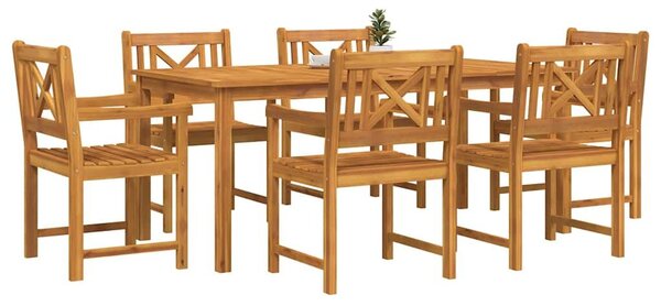 VidaXL Kert étkező szett 7 pcs Barna Tömör Akácfa