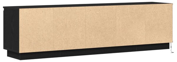 TV állvány LED-del Fekete Tölgy 180x38x49 cm Műanyag