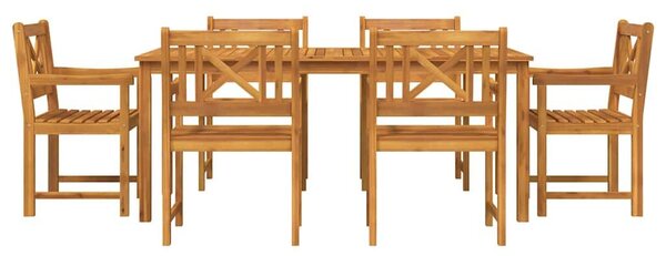VidaXL Kert étkező szett 7 pcs Barna Tömör Akácfa