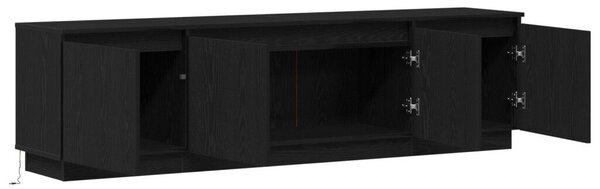 TV állvány LED-del Fekete Tölgy 180x38x49 cm Műanyag