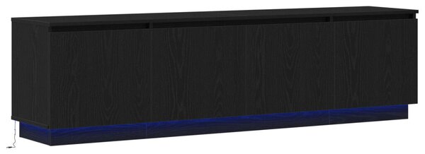 TV állvány LED-del Fekete Tölgy 180x38x49 cm Műanyag