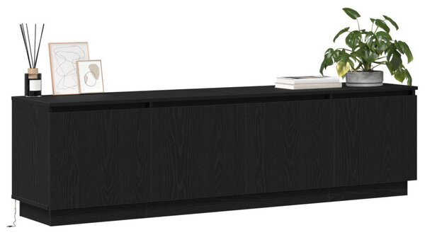 TV állvány LED-del Fekete Tölgy 180x38x49 cm Műanyag