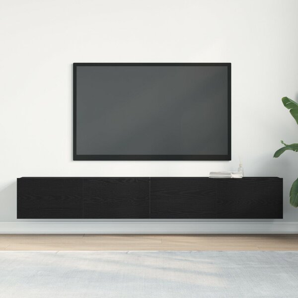 TV szekrénykék 2 db Fekete tölgy 100x30x30 cm Műanyag