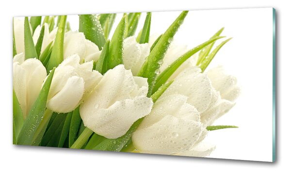 Konyhai falburkoló panel Fehér tulipán