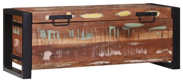 Tároló ládák 80x30x30cm Tömör Újrahasznosított Fa és Fém