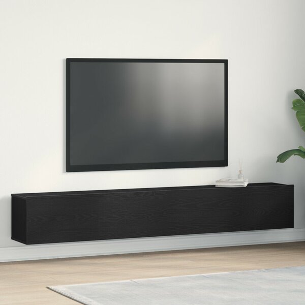 TV szekrénykék 2 db Fekete tölgy 100x30x30 cm Műanyag