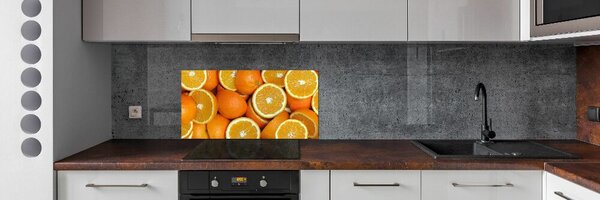 Konyhai hátfalpanel Fele narancssárga