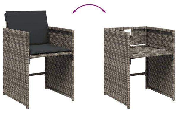 VidaXL 11 részes szürke polyrattan kerti ülőgarnitúra párnákkal