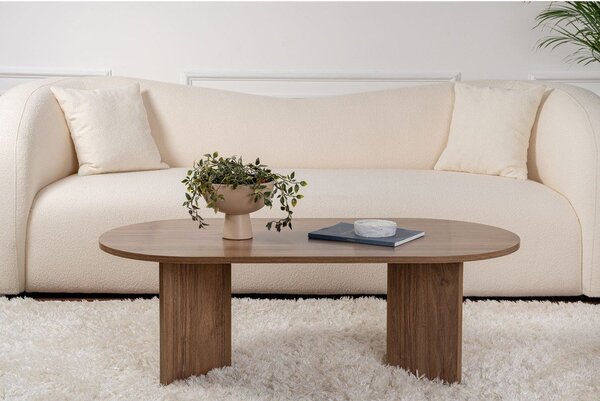 Sötétbarna dohányzóasztal diófa dekorral 60x119 cm Sable – Kalune Design