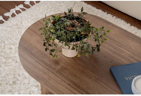 Sötétbarna dohányzóasztal diófa dekorral 60x119 cm Sable – Kalune Design