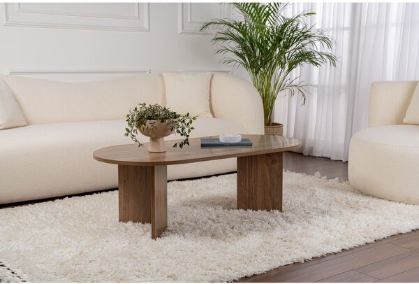Sötétbarna dohányzóasztal diófa dekorral 60x119 cm Sable – Kalune Design