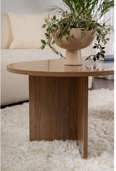 Sötétbarna dohányzóasztal diófa dekorral 60x119 cm Sable – Kalune Design