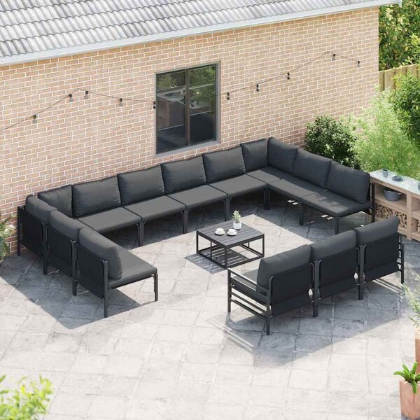 VidaXL Kerti Kanapé Szett 14 pcs Antracit Acél