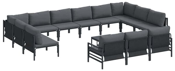 VidaXL Kerti Kanapé Szett 14 pcs Antracit Acél