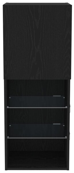 LED világítással ellátott TV szekrény fekete tölgy 40,5x30x102 cm