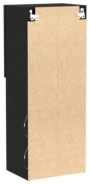 LED világítással ellátott TV szekrény fekete tölgy 40,5x30x102 cm