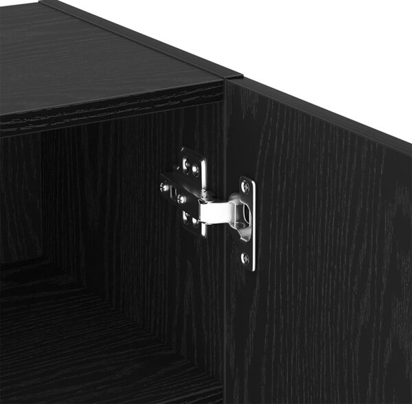 LED világítással ellátott TV szekrény fekete tölgy 40,5x30x102 cm