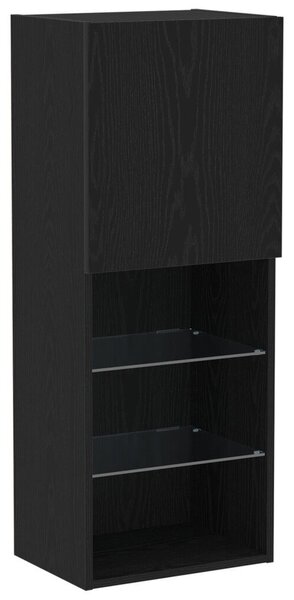LED világítással ellátott TV szekrény fekete tölgy 40,5x30x102 cm