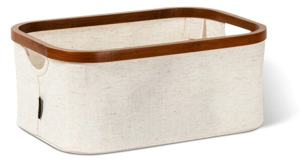 Krémszínű textil tárolódoboz 38x26x16 cm Bamboo/Linen – Bigso