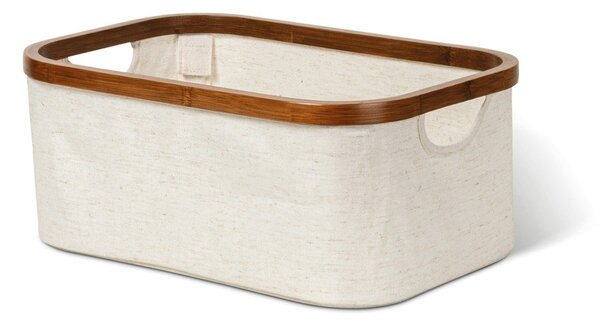 Krémszínű textil tárolódoboz 38x26x16 cm Bamboo/Linen – Bigso