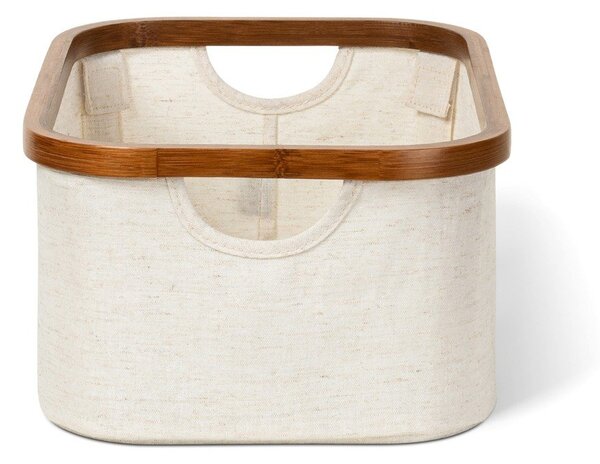 Krémszínű textil tárolódoboz 38x26x16 cm Bamboo/Linen – Bigso