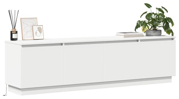 TV szekrény LED világítással Fehér 180x38x49 cm Mérnöki Fa