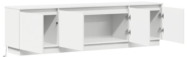 TV szekrény LED világítással Fehér 180x38x49 cm Mérnöki Fa