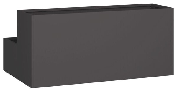 Kerti Cserép - 2-Szintes Fekete Acél, 100x60x45 cm