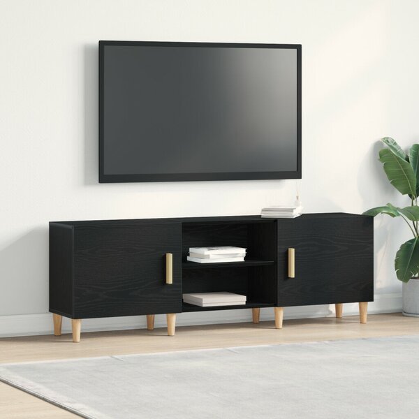 TV Állvány - Fekete Tölgy, 150x30x50 cm, Mérnöki Fából készült