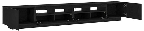 TV Szekrény LED Fénnyel Fekete Tölgy 260x35x40 cm Összeszerelve