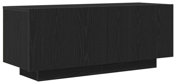TV Szekrény LED Fénnyel Fekete Tölgy 260x35x40 cm Összeszerelve