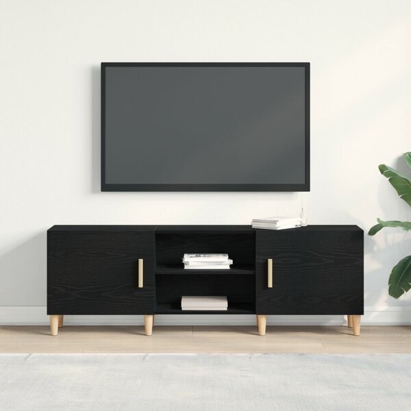 TV Állvány - Fekete Tölgy, 150x30x50 cm, Mérnöki Fából készült