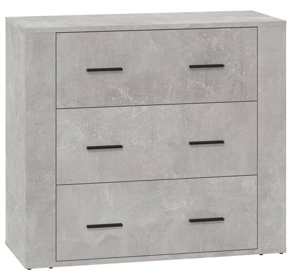 Betonszürke szerelt fa tálalószekrény 80x33x70 cm