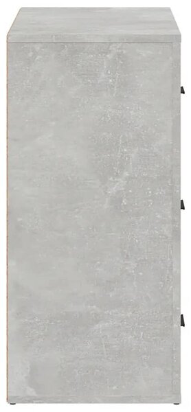 Betonszürke szerelt fa tálalószekrény 80x33x70 cm
