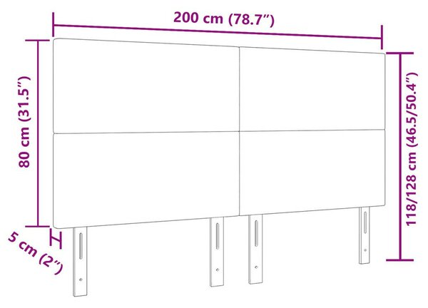 Egyszerű Fejtámla Világos Zöld Szürke 200 cm Kordbársony Szövet
