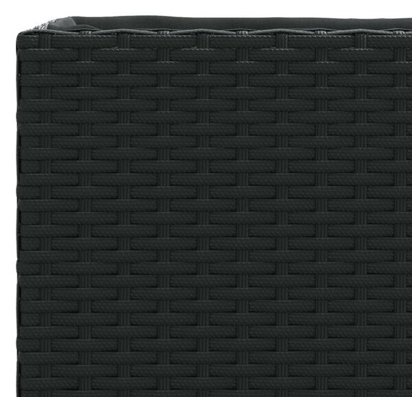 VidaXL 2 db fekete polyrattan kerti ültetőláda 2 cseréppel 72x30x32 cm