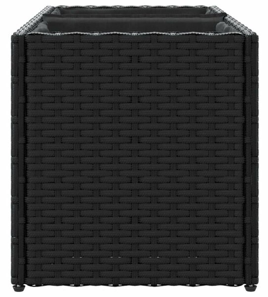 VidaXL 2 db fekete polyrattan kerti ültetőláda 2 cseréppel 72x30x32 cm